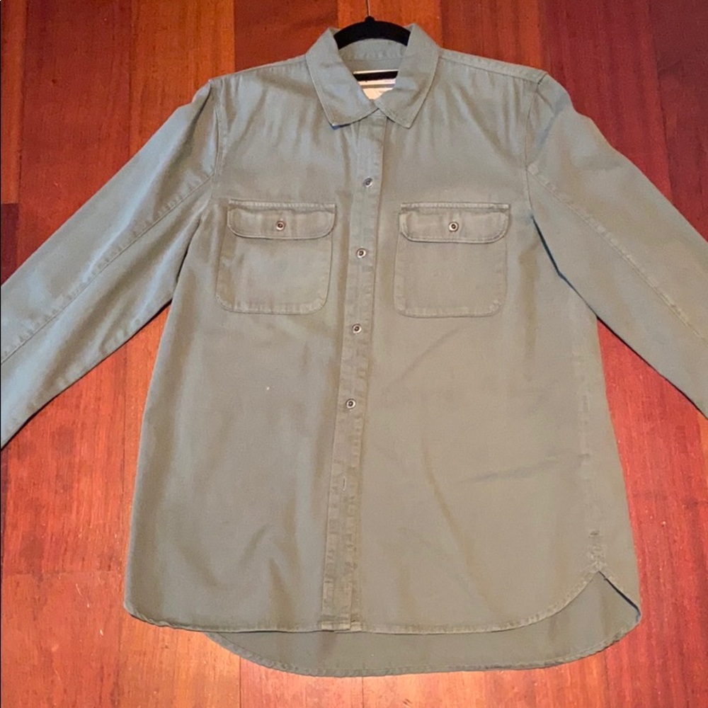 Madewwll Cargo Button Down in Sage Green